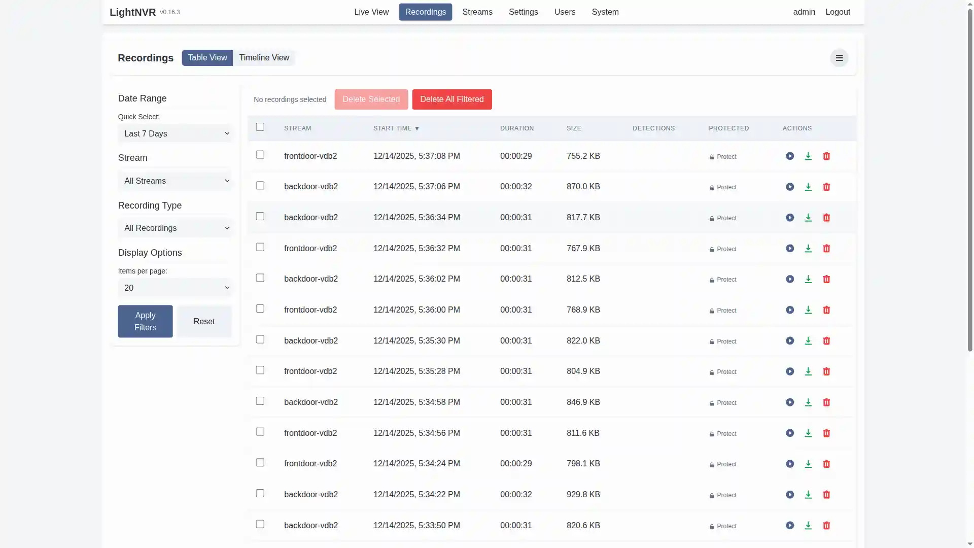 Recording Management