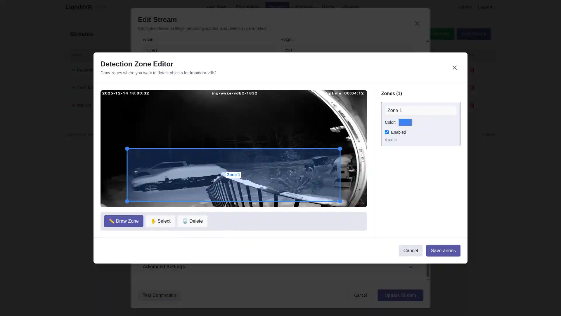 Detection Zone Editor