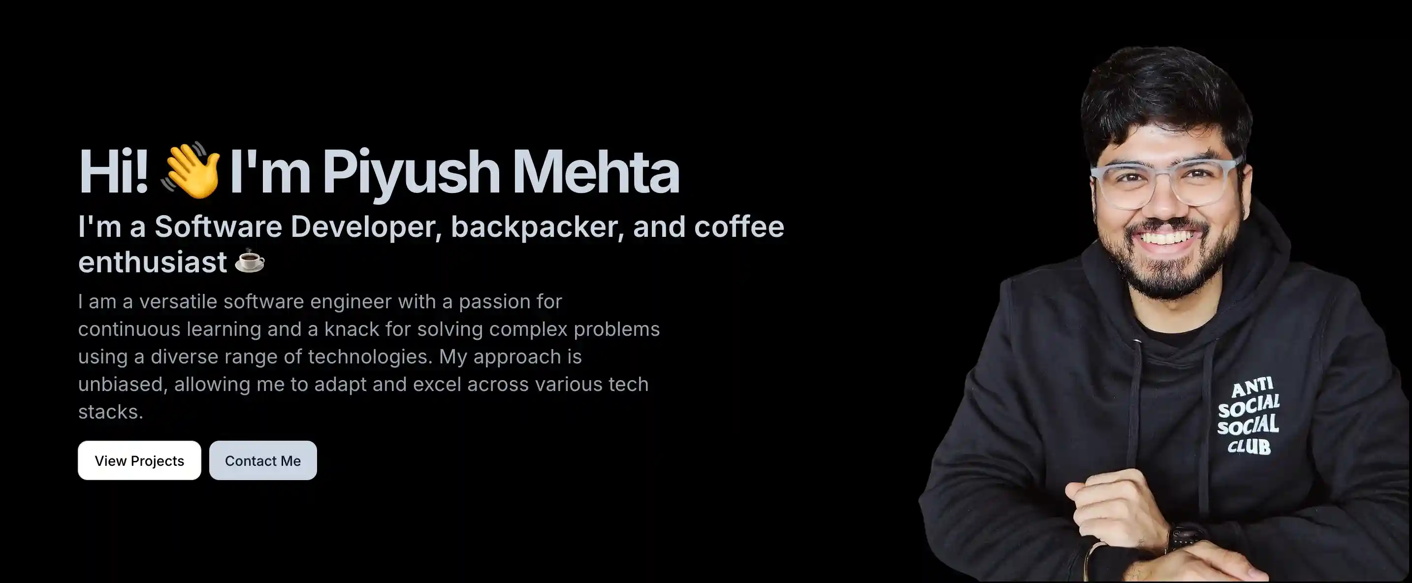 Piyush Mehta - Portfolio Banner