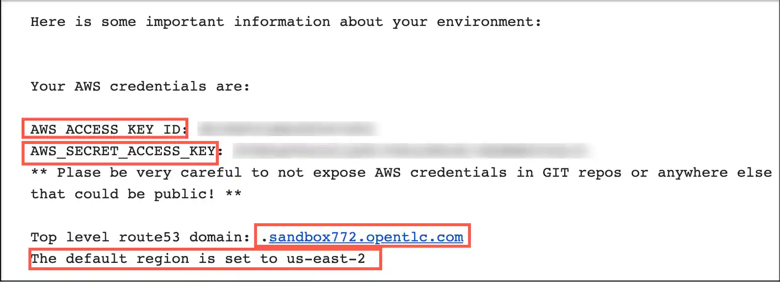 RHPDS Open Environment Email
