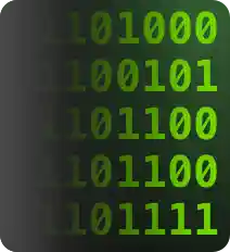 tinybuf icon showing binary peeking out from behind a square.