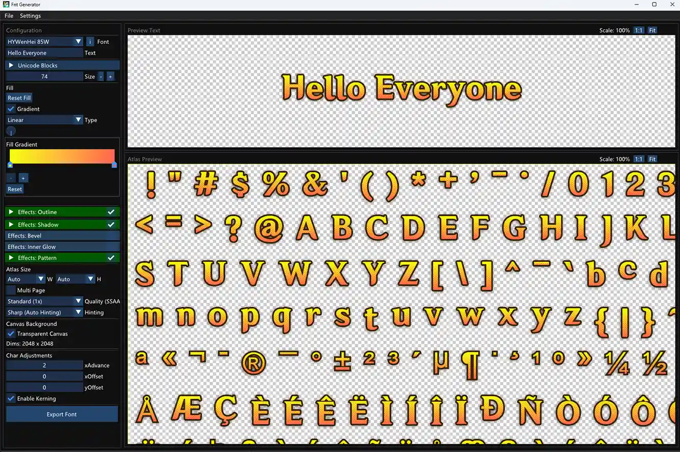 Fnt Generator Preview