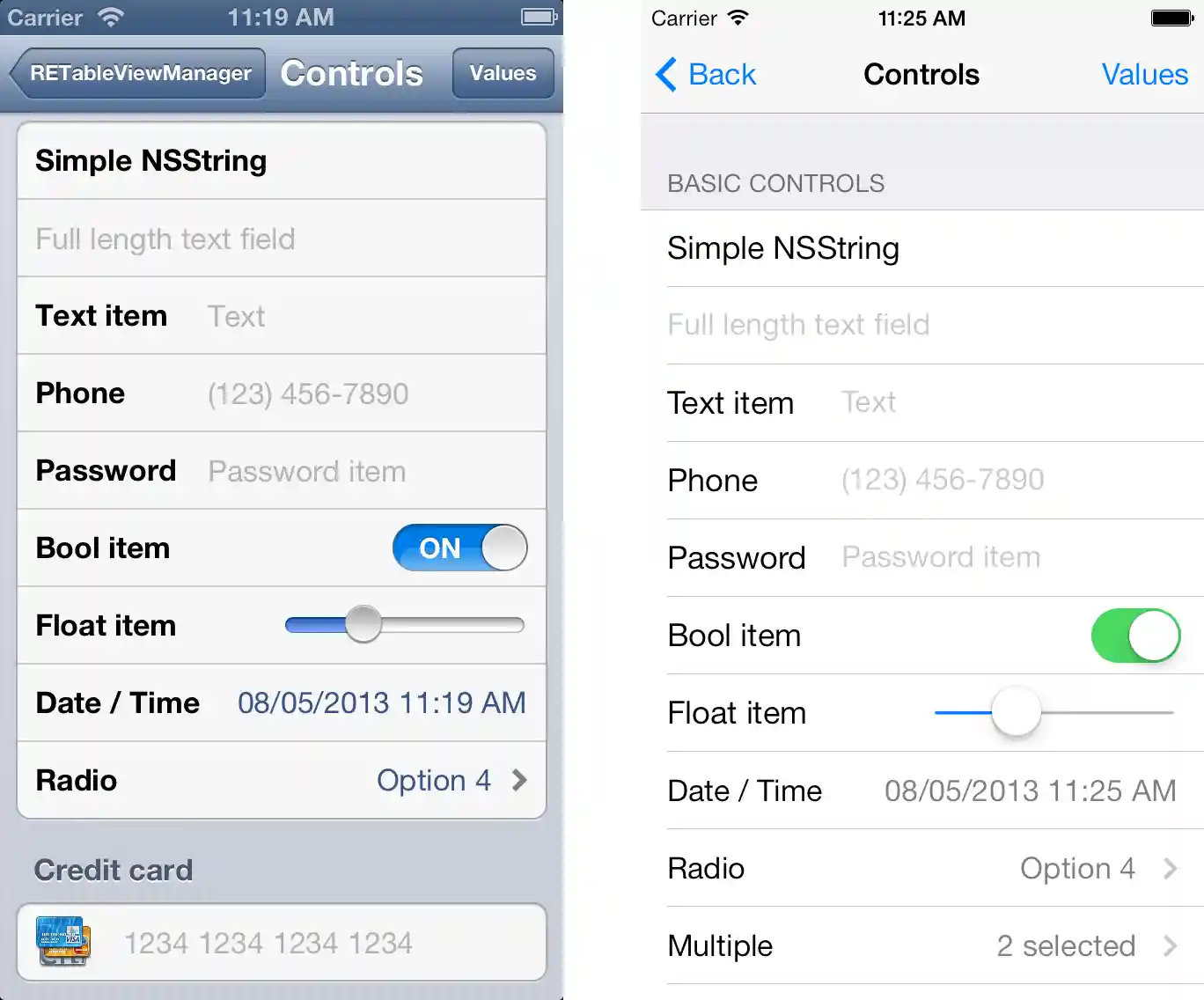 RETableViewManager Screenshot
