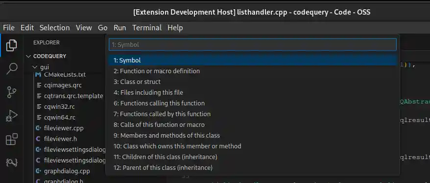 Search type selection