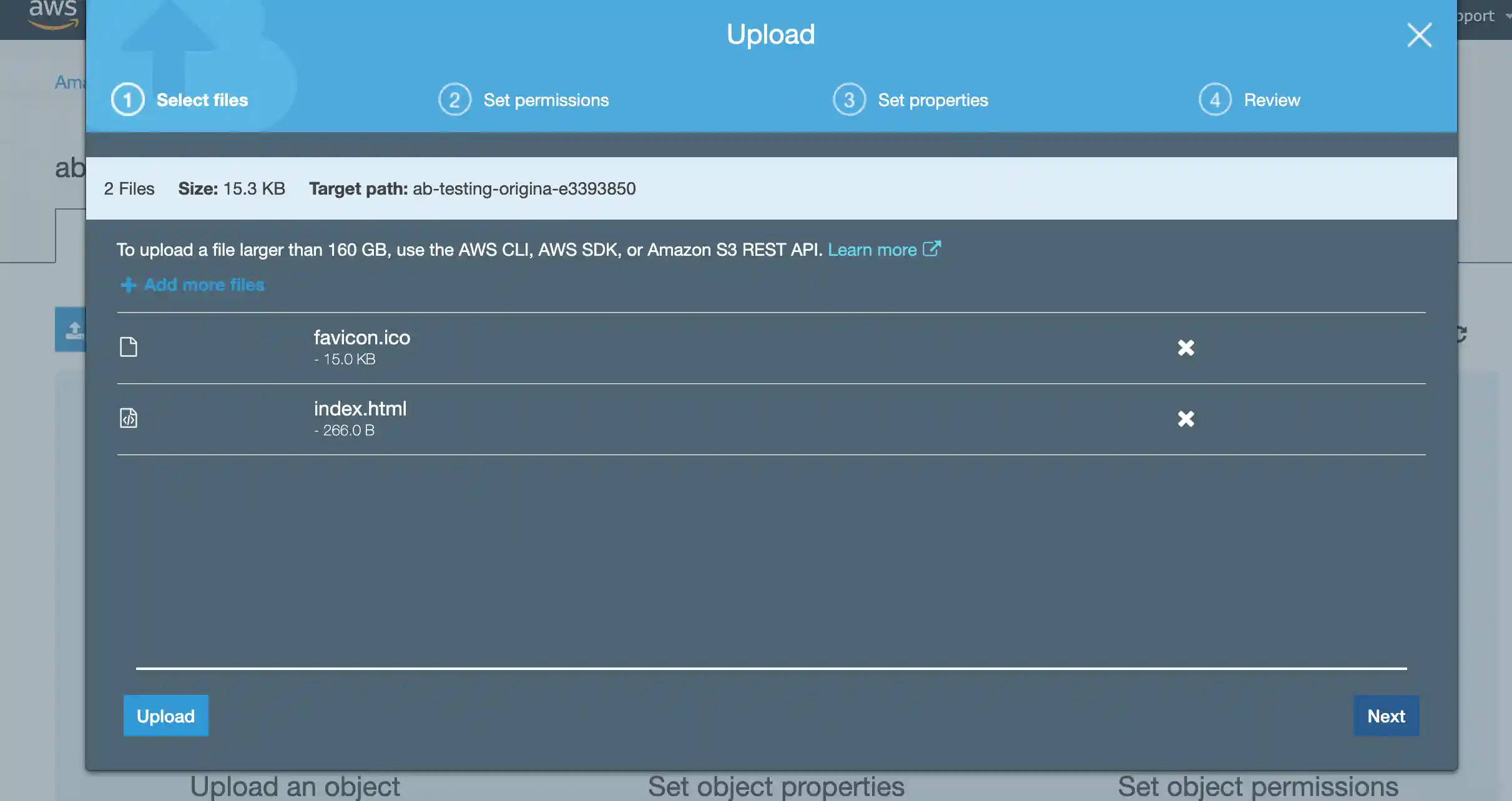 uploaded content bucket a