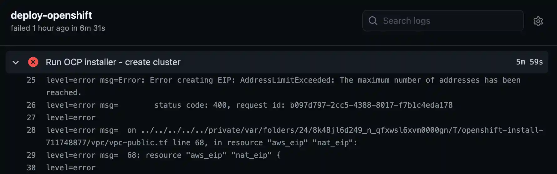 elastic IPs exceeded