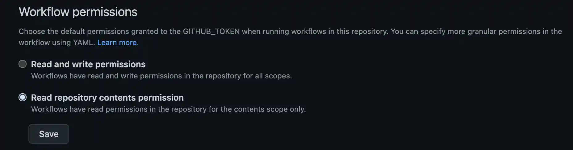 workflow permissions