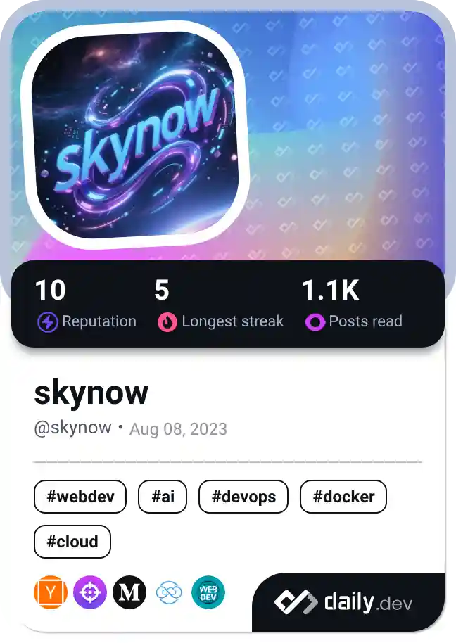 skynow's Dev Card