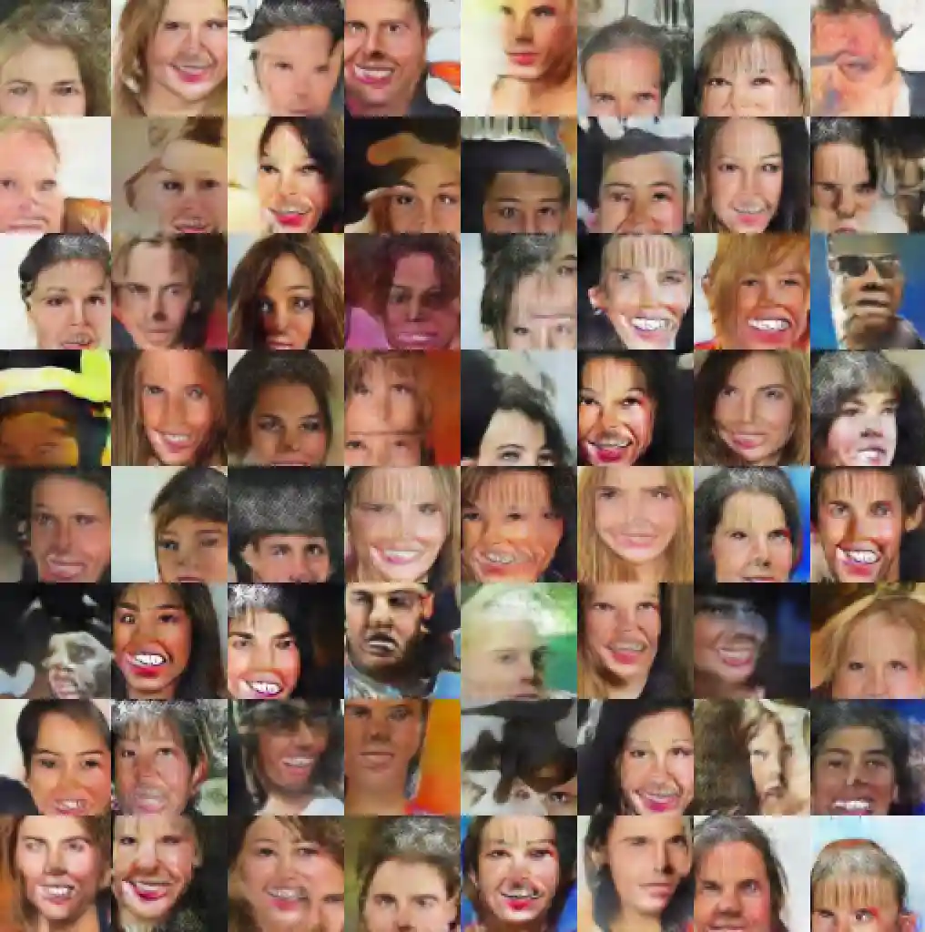 generated faces using pre-trained network faces_pregen