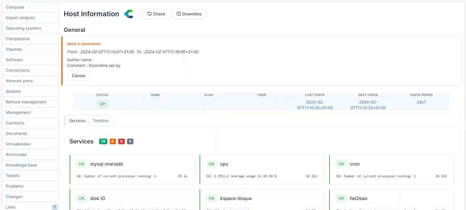 centreon downtime example