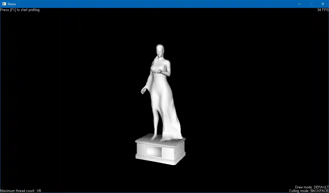 Statue rendered with SimplexEngine