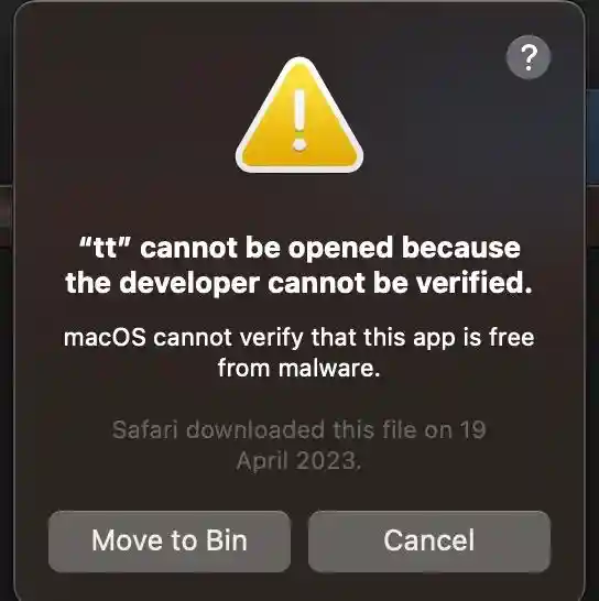MacOS error.