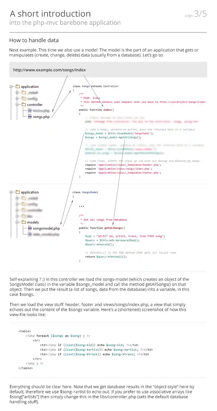 php-mvc introduction tutorial - page 3
