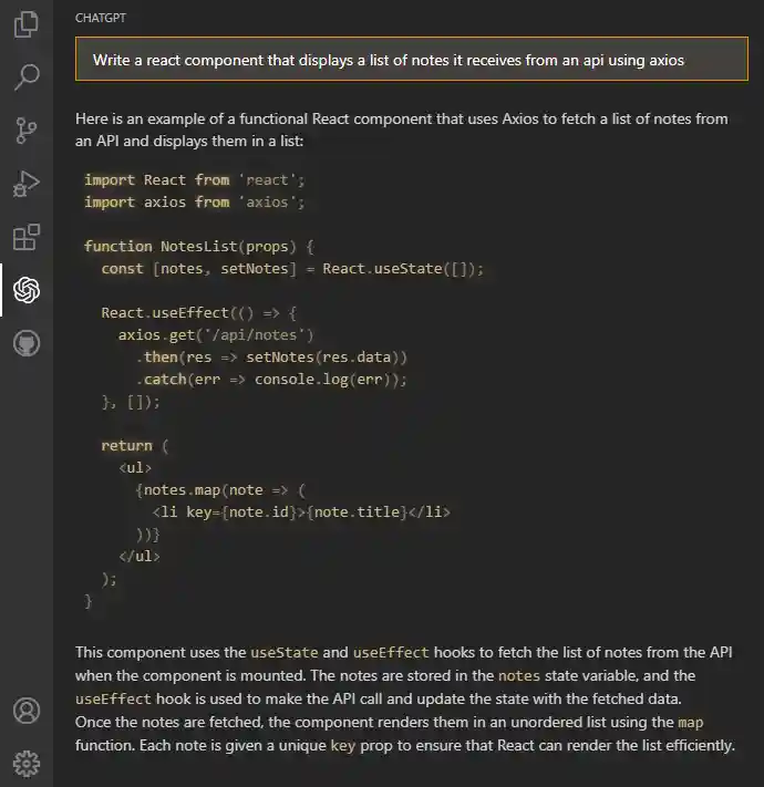 Writing new code using chatGPT