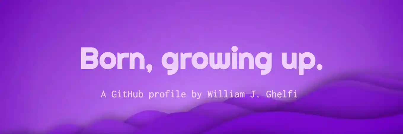 Born, growing up. A GitHub profile by William J. Ghelfi
