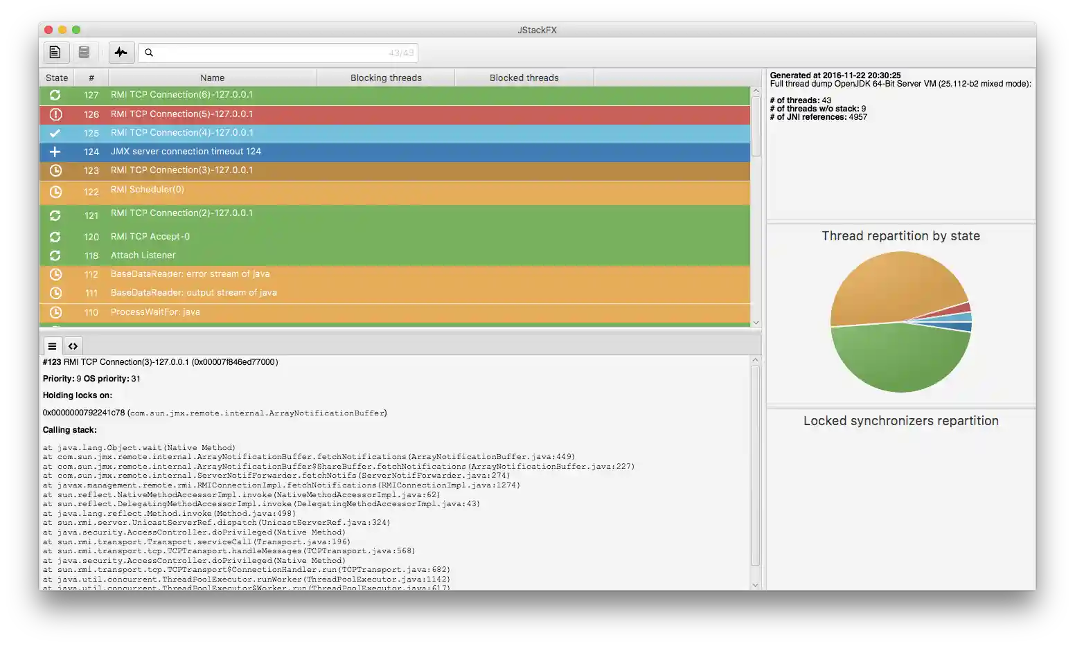 Screenshot of JStackFX