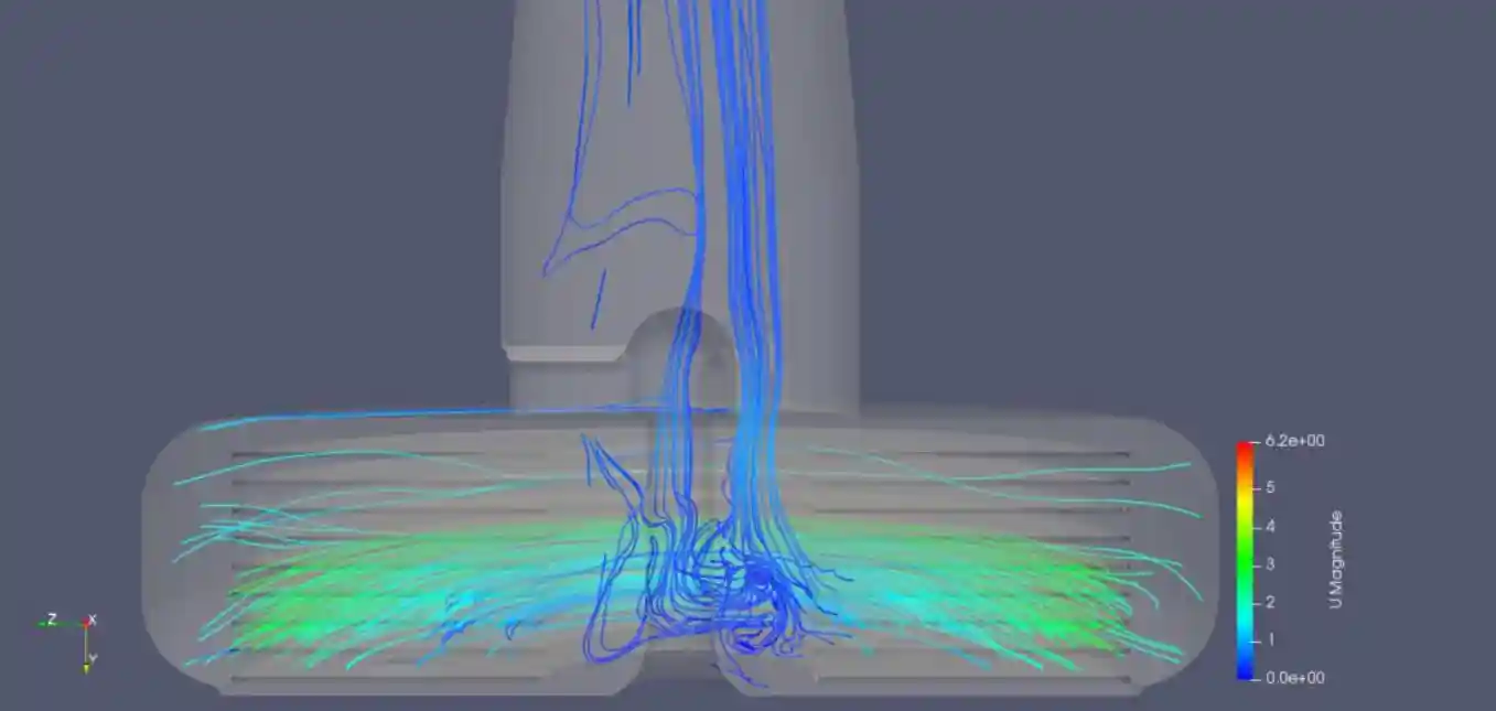 QHDFoam fluid flow in disk pump