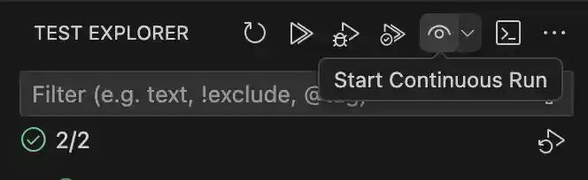 Start continuous run button