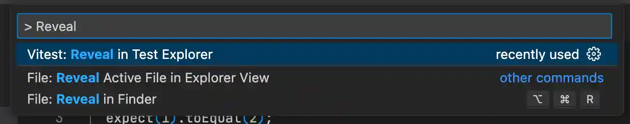 Reveal test in explorer