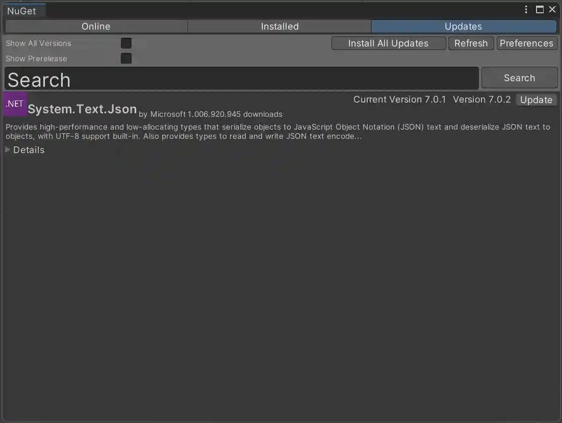 Updates Packages Tap