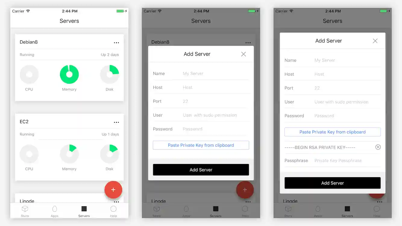 管理服务器截图