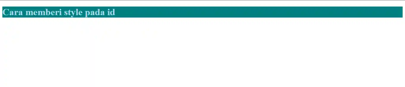 Cara memberi style pada ID