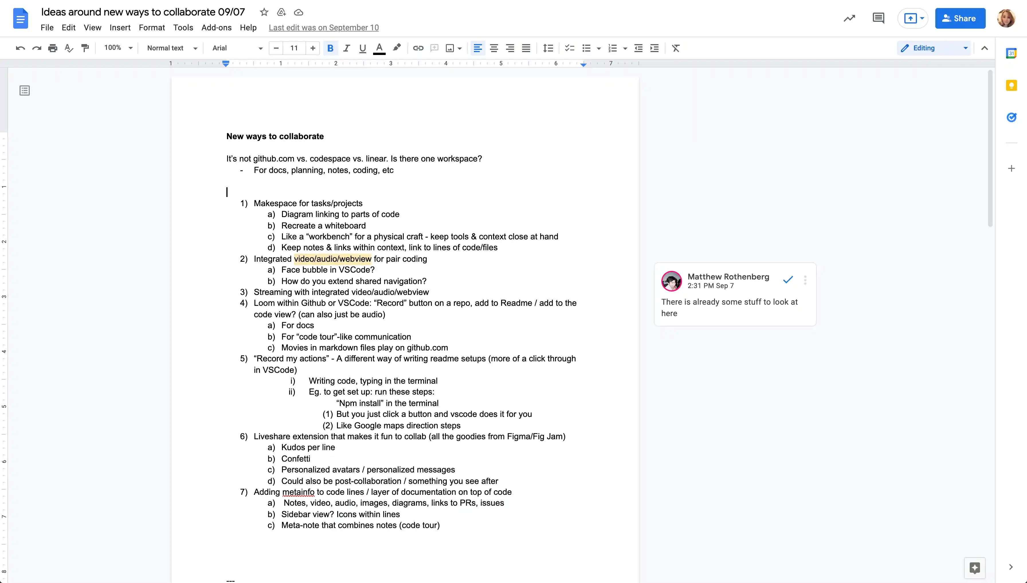 a Google doc