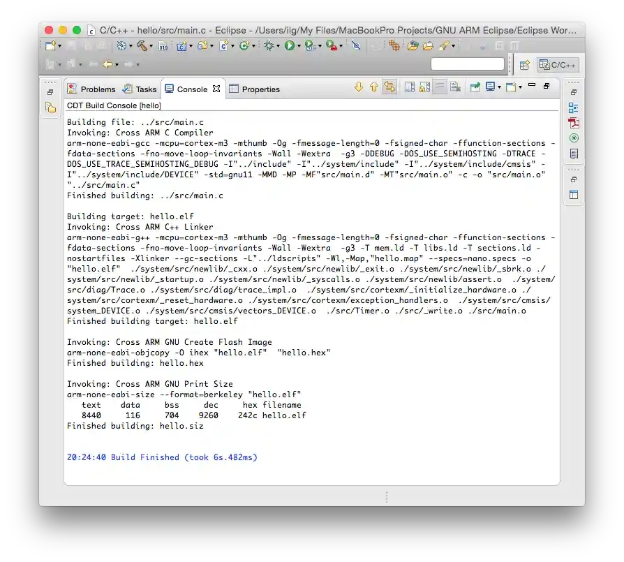 Hello Project Build Console
