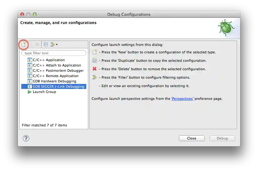 J-Link Debug Configurations