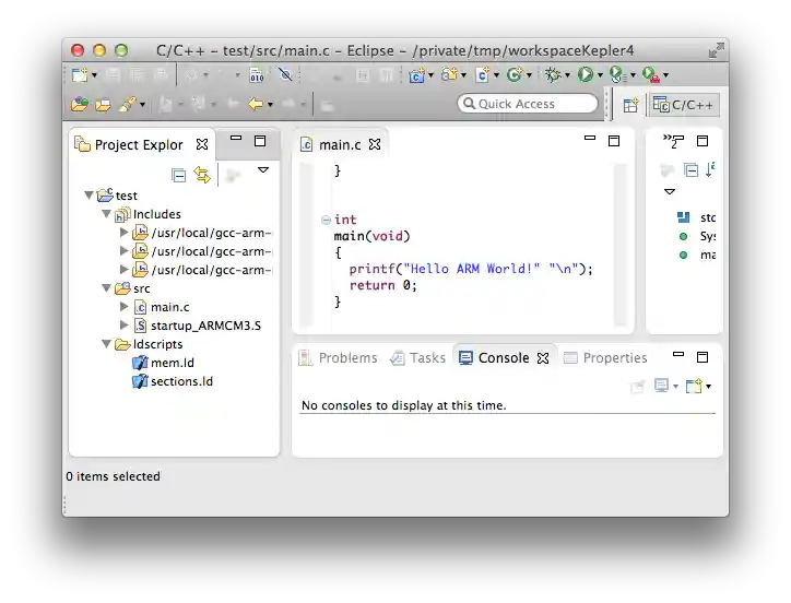 The Cortex-M3 template project