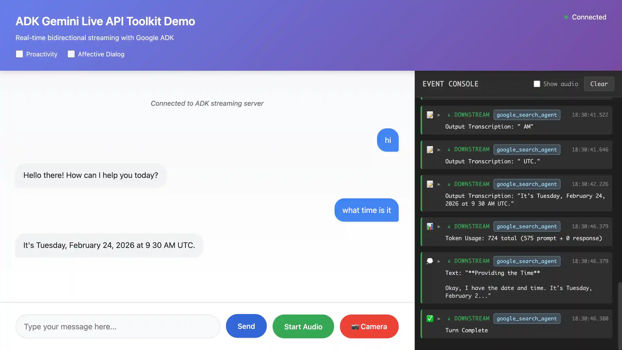 ADK Bidi-streaming Demo
