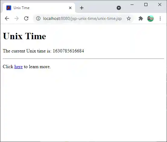 unix time JSP