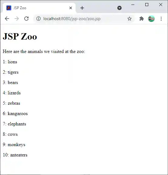 JSP zoo