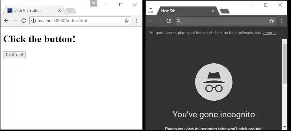 button clicking web app two users