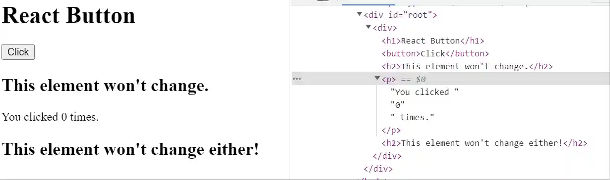 Animation showing the parts of the DOM changing as items are added and removed.