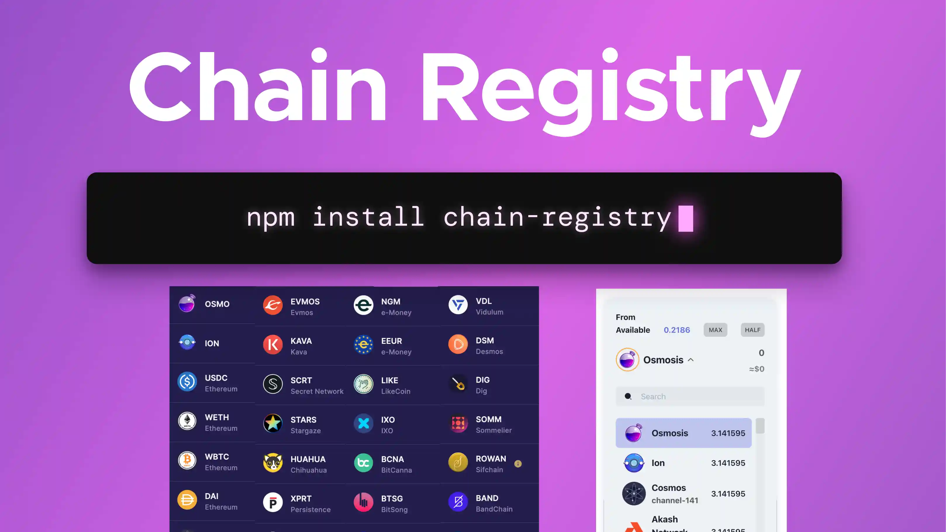 How to get token and asset information for Cosmos SDK chains