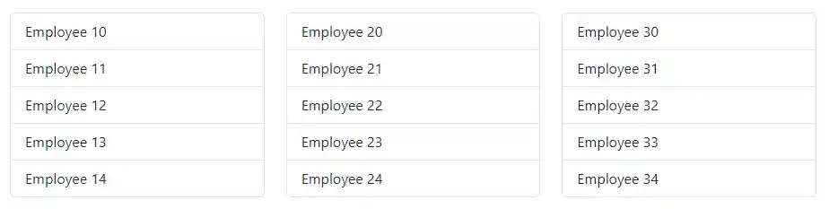 Blazor Sortable List - Shared lists - More than two lists