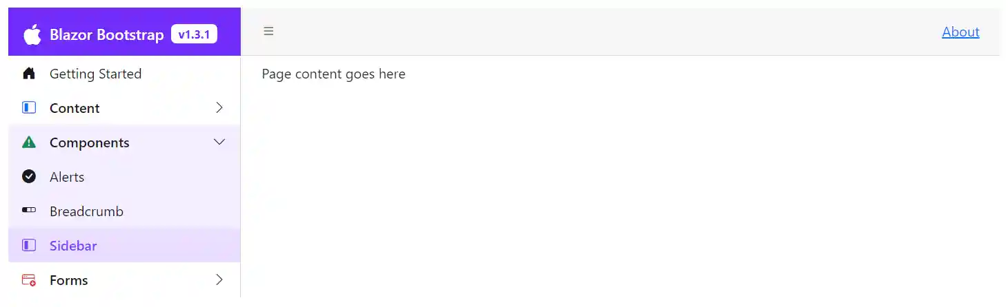 Blazor Sidebar - Custom brand icon