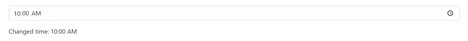Blazor Bootstrap: Time Input Component - Events: ValueChanged