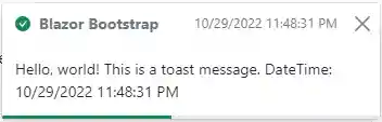 Blazor Bootstrap: Blazor Toasts Component - Example 1