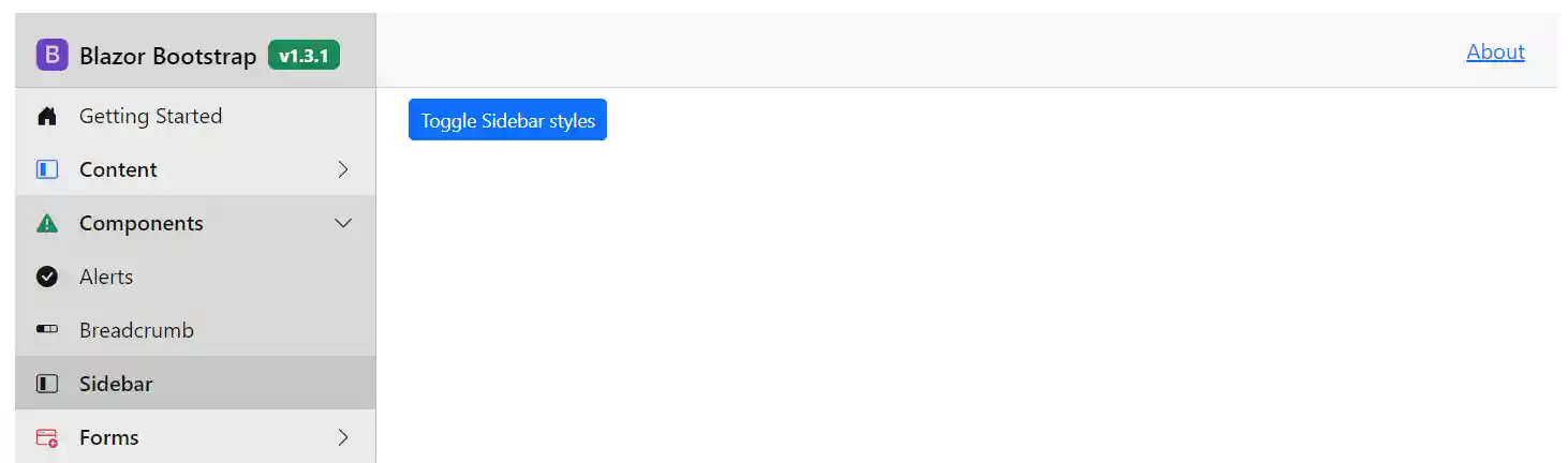 Blazor Sidebar - Customize sidebar