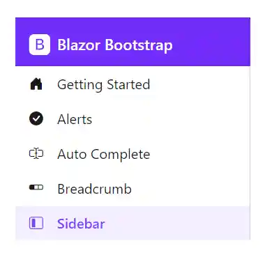 Blazor Sidebar - Basic usage