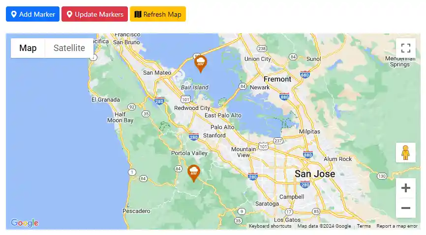 Blazor Bootstrap: Google Map Component - Dynamic markers - Update markers