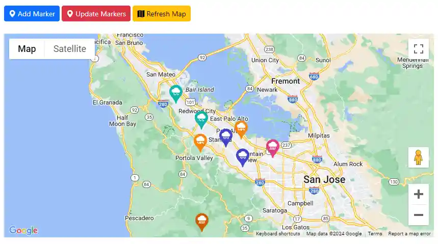 Blazor Bootstrap: Google Map Component - Dynamic markers - Add marker