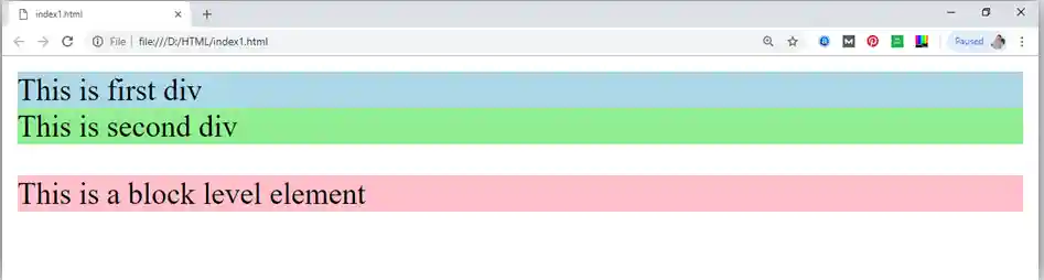 Block-level and Inline HTML elements