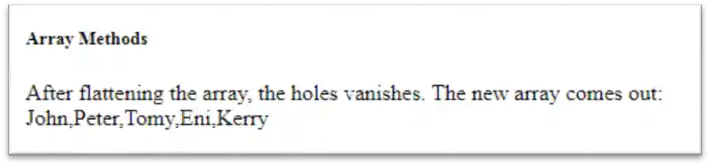 JavaScript Array flat() Method