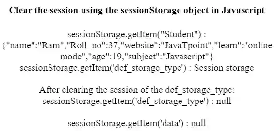 JavaScript sessionStorage