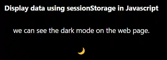 JavaScript sessionStorage