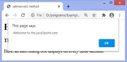 JavaScript setInterval() method