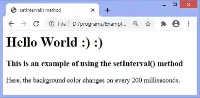 JavaScript setInterval() method